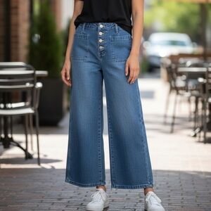 Classic Blue Wide-Leg Jeans
